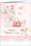 Mother’s Day, Shoe, Bag, Purse and Roses card