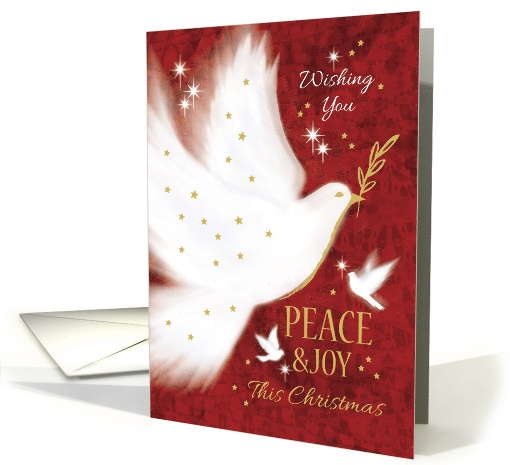 Christmas, Peace & Joy, White, Fluffy, Dove card (1448036)