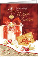 Christmas, Wife, Stylish, Presents, Ornaments and Heart card