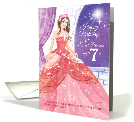 Girl, Age 7, Princess, Activity - Pretty Princess in Ball Gown card
