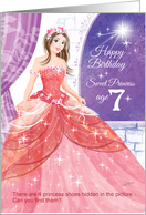 Girl, Age 7, Princess, Activity - Pretty Princess in Ball Gown card