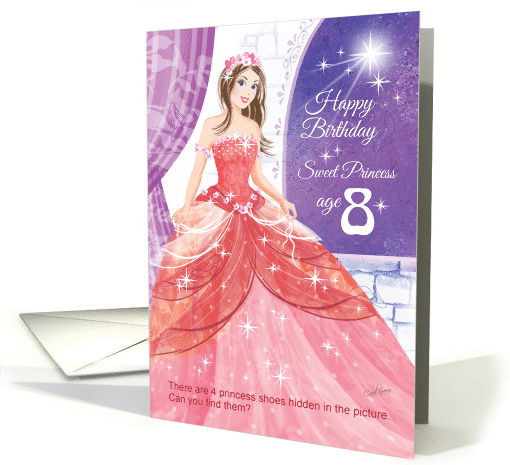 Girl, Age 8, Princess, Activity - Pretty Princess in Ball Gown card