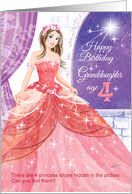 Granddaughter, Age 4, Princess, Activity-Pretty Princess in Ball Gown card