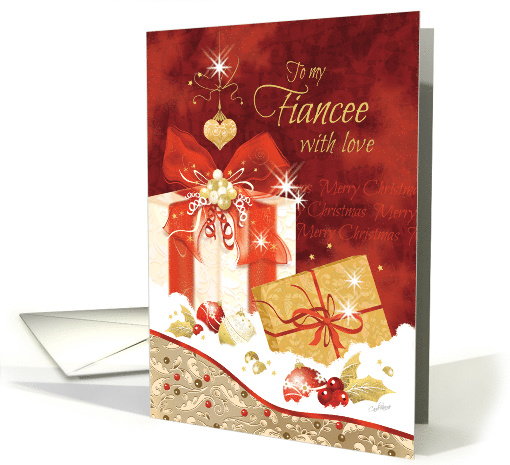 Christmas, Fiancee, Stylish, Presents, Ornaments and Heart card