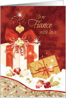 Christmas, Fiance, Stylish, Presents, Ornaments and Heart card