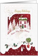 Happy Holidays, From My New Home, Snow Scene with House card