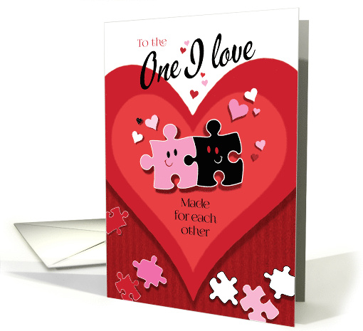 Valentine's Day, One I Love, Made For Each Other, Jigsaw Pieces card