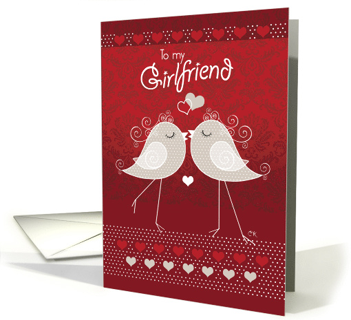 Valentine's Day, Lesbian, Girlfriend, Two Quirky Lovebirds. card
