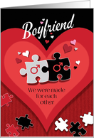 Valentine’s Day, Gay, Boyfriend, Made For Each Other, Jigsaw Pieces card