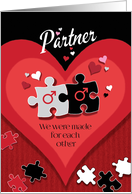 Valentine’s Day, Gay, Partner, Made For Each Other, Jigsaw Pieces card