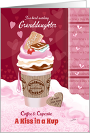 Valentine’s Day, Granddaughter, Away at College, Coffee, Cupcake, Kiss card