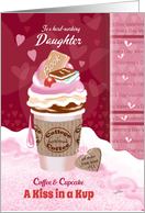 Valentine’s Day, Daughter, Away at College, Coffee & Cupcake, Kiss card