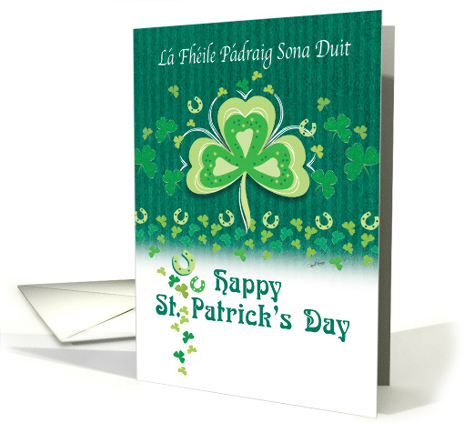 St. Patrick's Day, Decorative, Shamrock, and Horseshoe, card (1466184)