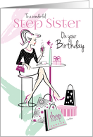 Birthday, Step Sister, Shop ’til you Drop, Relax and Unwind card
