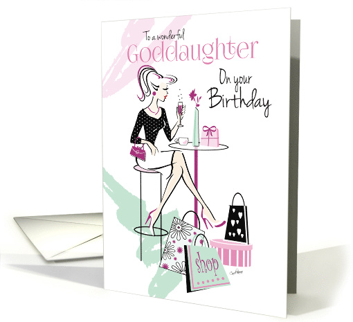 Birthday, Goddaughter, Shop 'til you Drop, Relax and Unwind card