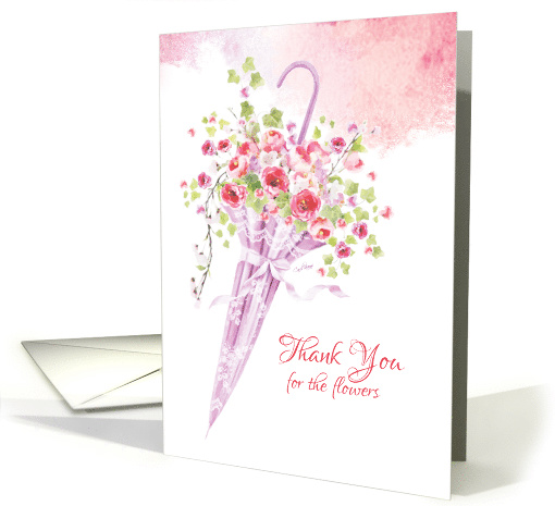 Thank You for the Flowers, Brolly filled with Flowers card (1493166)