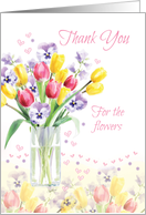 Thank You for the Flowers, Tulips in Glass Vase card