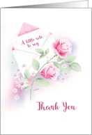 Thank You for the Flowers, A Note of Thanks, Envelope & Roses card