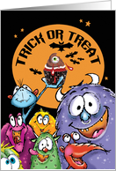 Halloween, Trick or Treat, Monsters with Eyeball Cupcake card