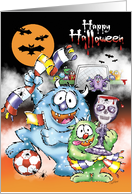 Happy Halloween, Spooky, Monsters Sporty, Football card