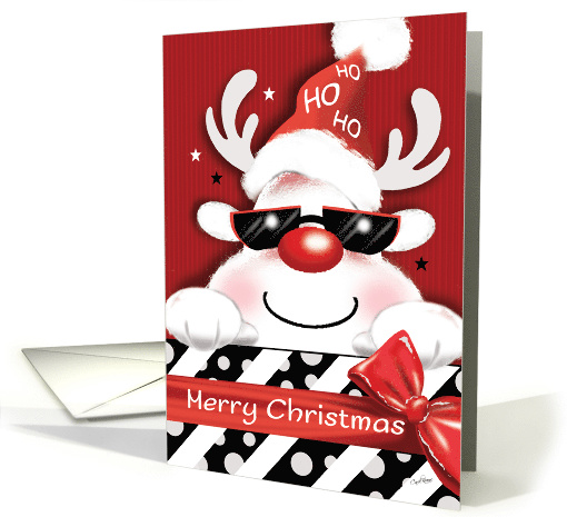 Merry Christmas, Ho Ho Ho! Face of White Deer in Shades... (1495616)