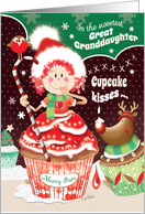 Christmas, Great Granddaughter, Cupcake, Marcy Pam with Reindeer card