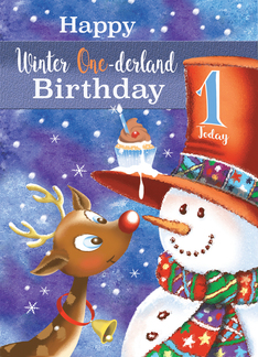 Winter One-derland, 1st Birthday for Boy
