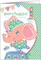 Baby Ballerina, Elephant, Girl Age One card