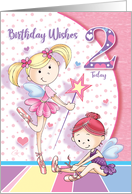 Ballerina Fairies, Birthday Girl, Age two card
