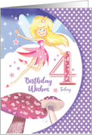 Fairy, Mushroom, Birthday Girl, Age four card