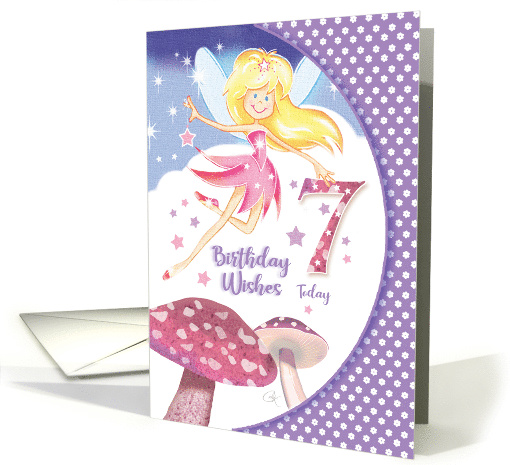 Birthday, Fairy & Mushrooms, 7 Today card (1582608)