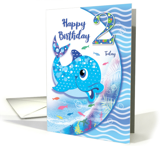 Birthday Age 2, Baby Blue Dolphin card (1583396)