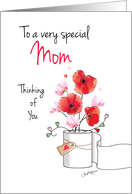Coronavirus, Mother’s Day, Thinking of You, Red Poppies in Toilet Roll card