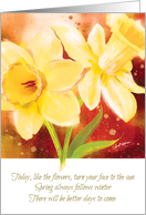 Encouragement, Coronavirus, Yellow Daffodils with Inspirational verse card