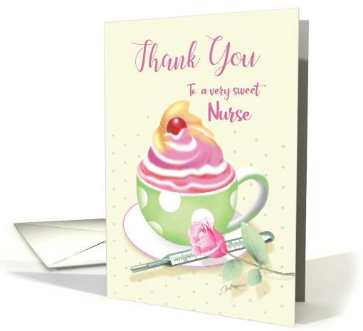 Coronavirus, Nurses Day, Thank You, Cup of Cupcake card (1612312)