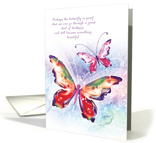 Encouragement, Inspirational Verse, Beautiful Butterflies card