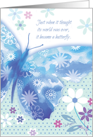Encouragement, Inspirational Verse, Beautiful Blue Butterfly card