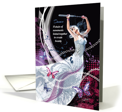 Birthday, Her, Dance. Girl Dancing wearing Fantasy Costume card