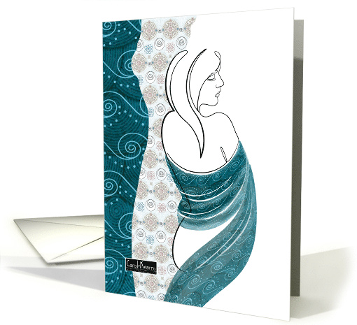 Fine Art Card with Single Line Drawing of Female card (1639224)