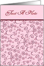 Just A Note Custom Card With Elegant Red Swirls card