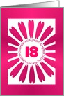 Happy Birthday Custom Age Specific Pink Flower Design card
