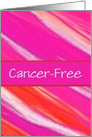 Pretty Pink Cancer Free Party Invitation With Abstract Design card