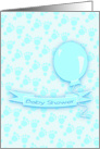 Baby Shower Invitation For Boy With Blue Feet Banner And Balloon card