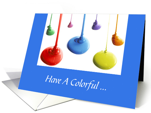 Colorful Birthday/Paint Dripping/Colors card (1212824)