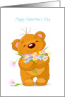 Beary Happy Valentine’s Day/Bear/Flowers card