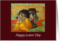 Happy Lovers’ Day With Man and Woman Brazilian Holiday card