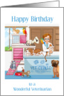 Happy Birthday For Veterinarian With Animals At Vet’s Office card