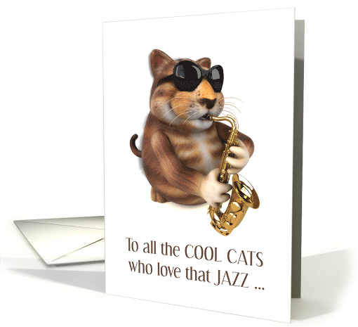 International Jazz Day April 30th With Cool Cat In Black Glasses card