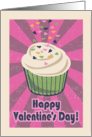 Playful Retro Valentine’s Day - Cupcake with frosting and sprinkles card