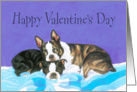 Playful Valentine’s Day - Dogs Cuddling card